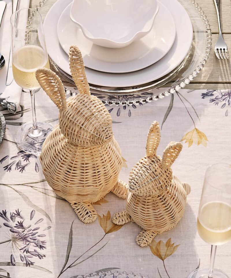 Small Rattan Bunny Decorative Sculpture - Image 5