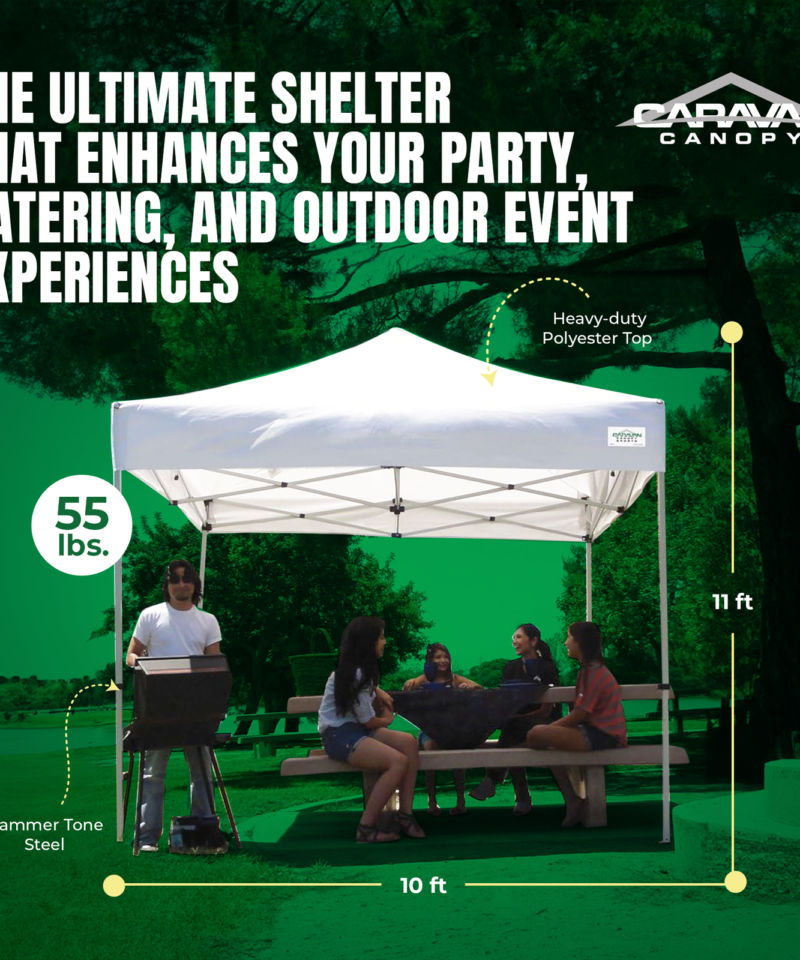 Caravan Canopy TitanShade 10 x 10 Steel Frame Portable Instant Canopy Kit, White - Image 3