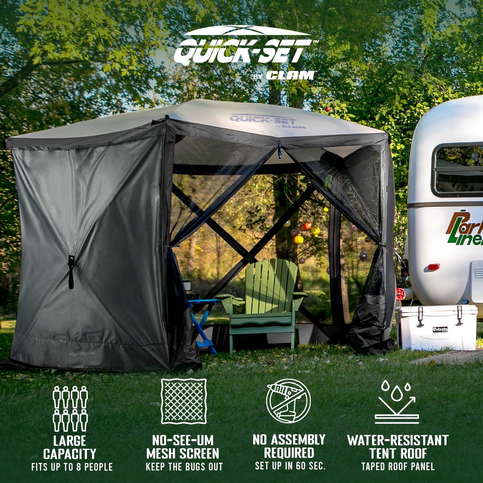 Quick Set Venture Canopy Shelter + Quick Set Screen, Gray (2 Pack) - Image 3