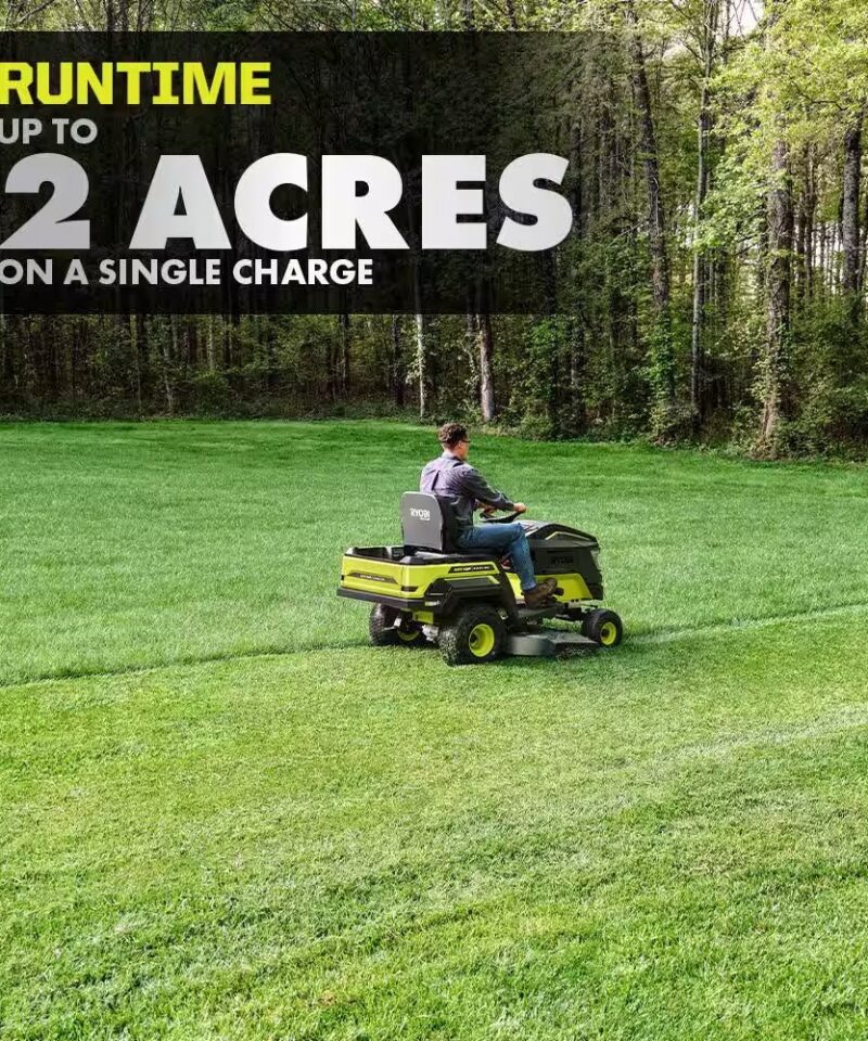 80V HP Brushless 42 In. Battery Electric Cordless Riding Lawn Tractor with (3) 80V 10Ah Batteries and Charger - Image 7