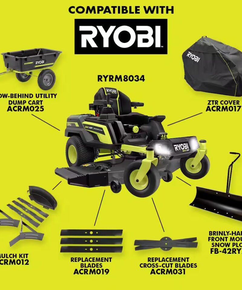 80V HP Brushless 54 In. Battery Electric Cordless Zero Turn Riding Mower (3) 80V Batteries (4) 40V Batteries and Charger - Image 12