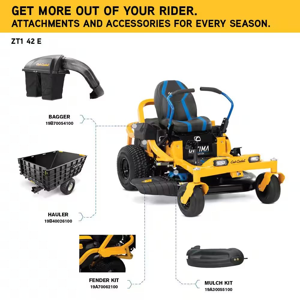 Ultima ZT1 42 In. 56-Volt MAX 60 Ah Battery Lithium-Ion Electric Drive Zero Turn Mower - Image 3