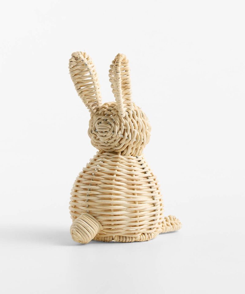 Small Rattan Bunny Decorative Sculpture