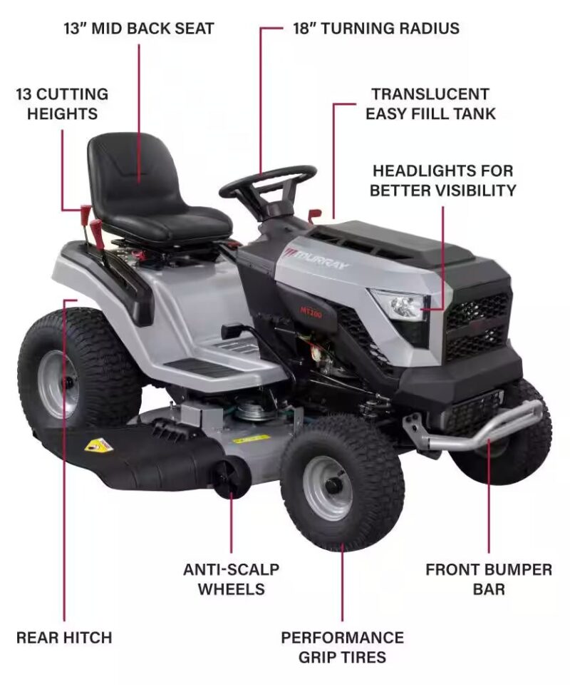 MT200 42 In. 19.0 HP 540Cc EX1900 Series Briggs and Stratton Engine Automatic Gas Riding Lawn Tractor Mower - Image 5