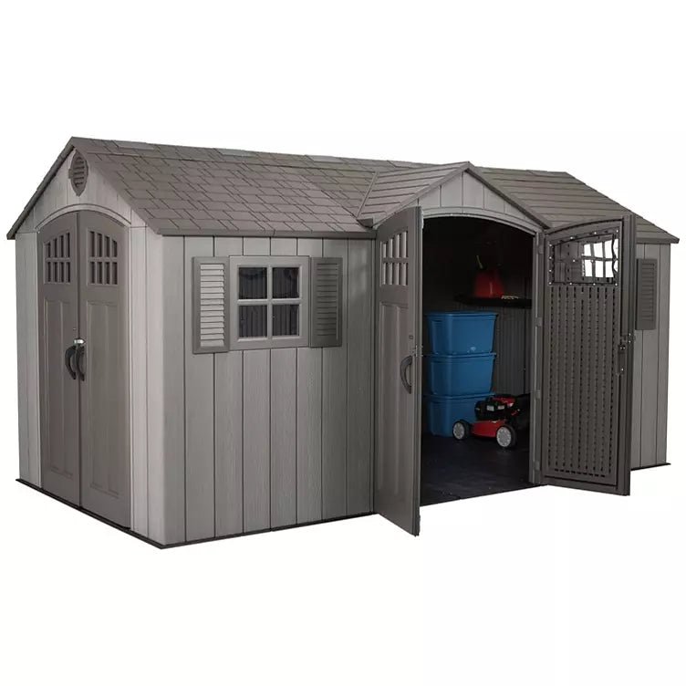 15′ x 8′ Rough Cut Dual-Entry Outdoor Storage Shed