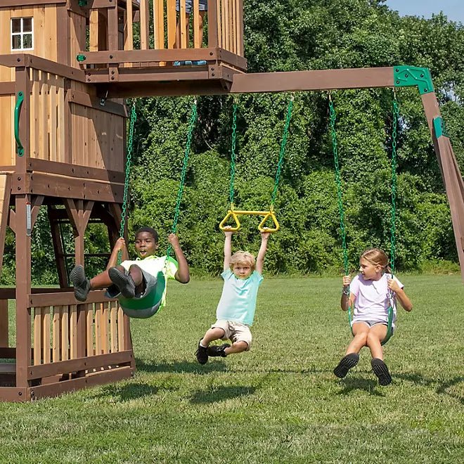 Alternative view of Backyard Discovery Skyfort II Cedar Swing Set/PlaySet