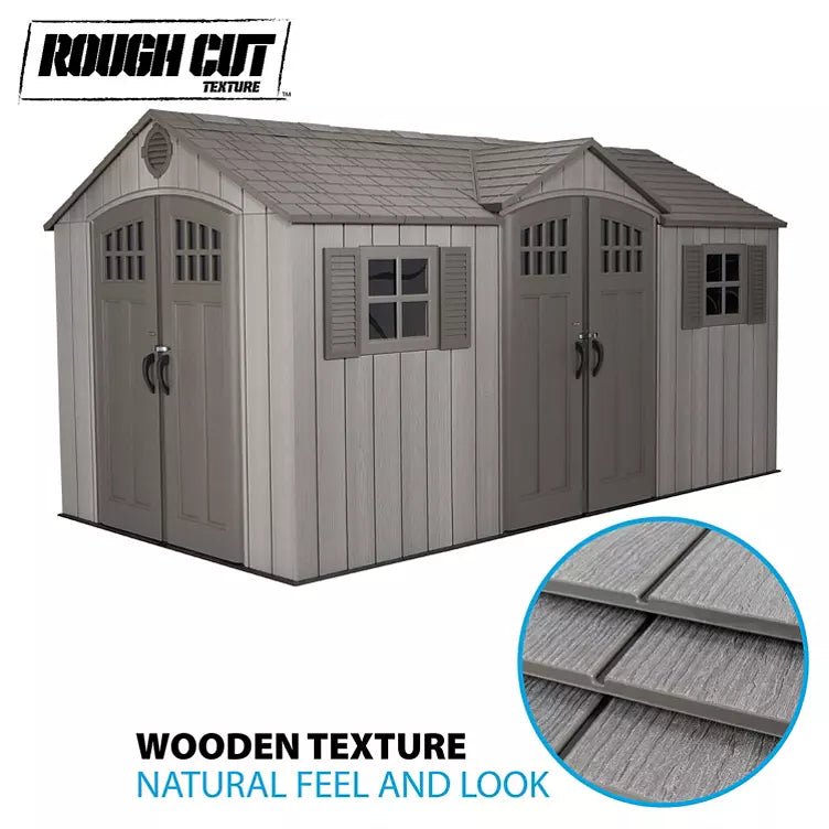 Alternative view of 15′ x 8′ Rough Cut Dual-Entry Outdoor Storage Shed