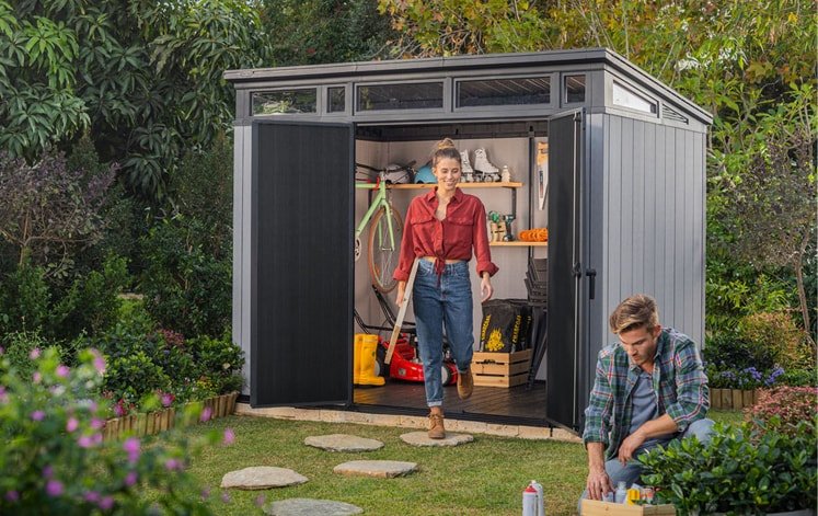 Artisan 9×7 Foot Large Outdoor Shed with Floor with Modern Design for Patio Furniture - Image 3