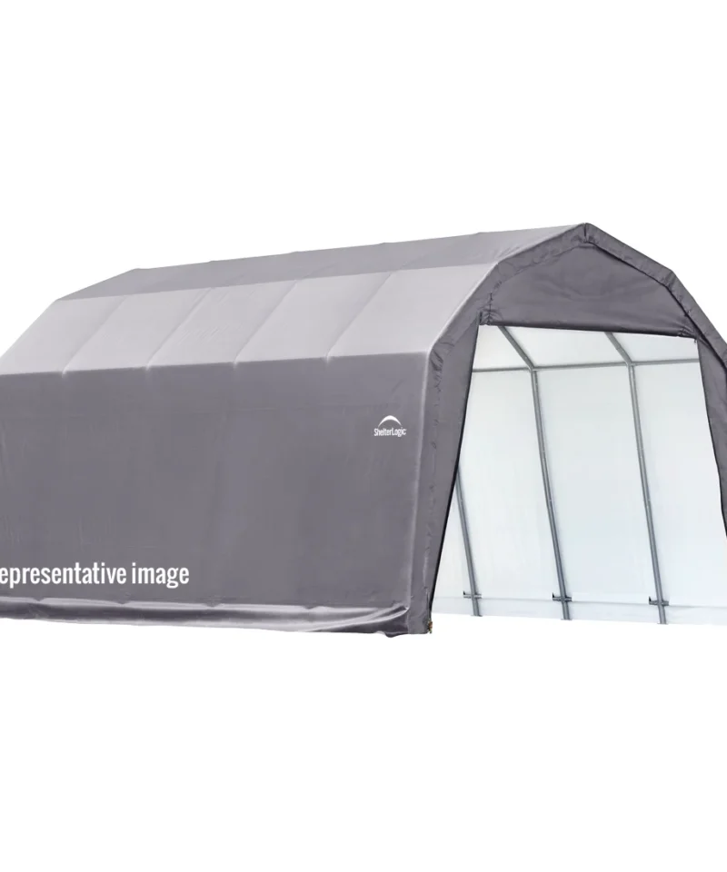 ShelterCoat Custom Round Wind and Snow Rated Shelter, 12 ft. x 20 ft. x 8 ft. Standard PE 9 oz. Grays