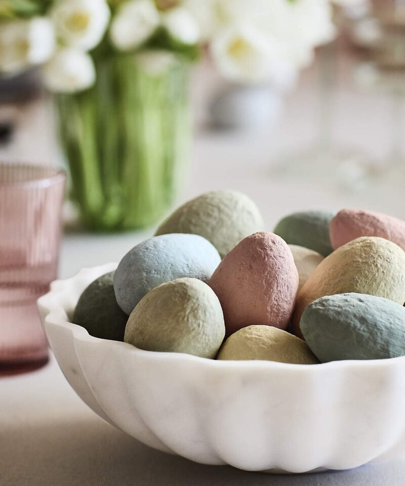 Pastel Colored Cotton Mache Decorative Easter Eggs, Set of 12 - Image 4
