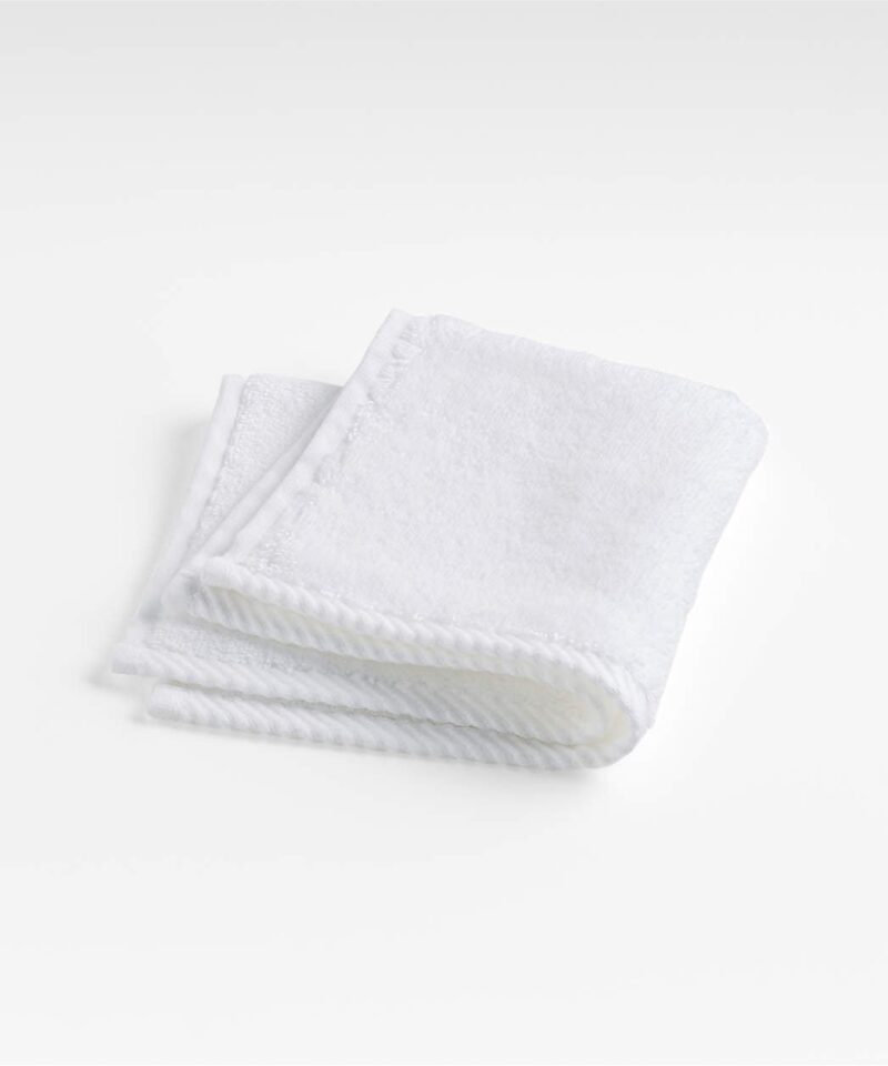 Quick-Dry White Organic Cotton Washcloth - Image 3