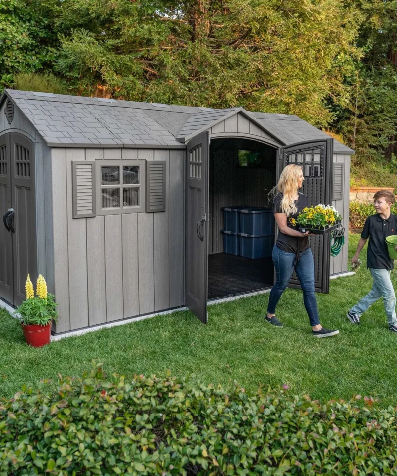 Alternative view of Lifetime 15 Ft X 8 Ft Outdoor Storage Sheds – 60318